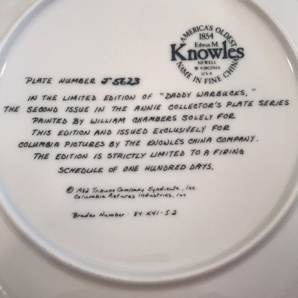 Annie-“Daddy Warbucks” collectable plate - Picture 6 of 6